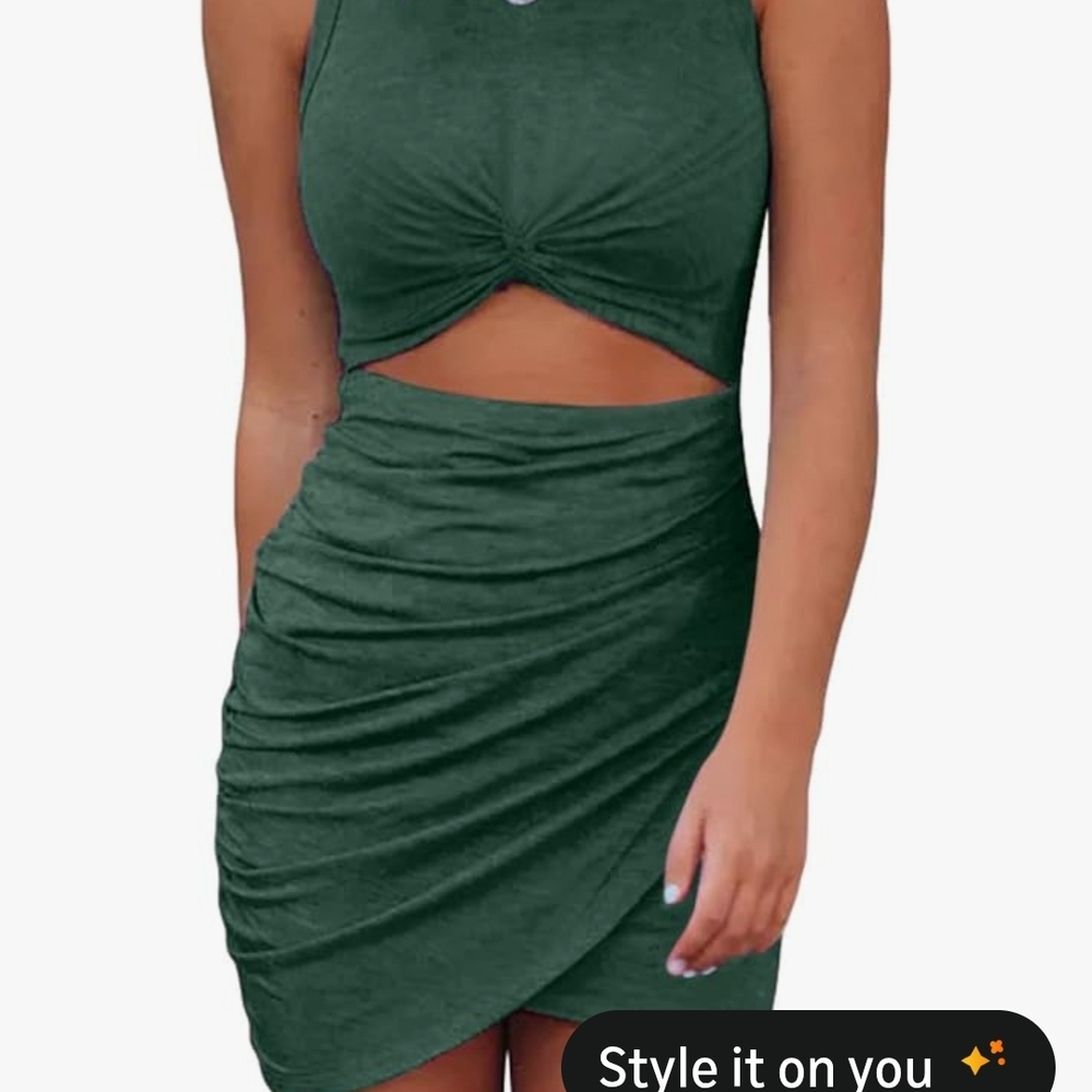 Elegant Green Sleeveless Dress